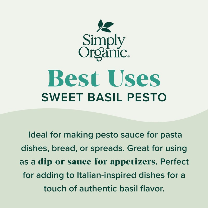 Simply Organic Sweet Basil Pesto, Organic, 0.53 Ounce (Pack of