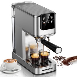 KEENSTAR 20Bar Espresso Machine with Rapid Cold Brew, Hot & Iced Coffee Machine, Espresso Maker with Milk Frother Steam Wand, Touch Screen with 40oz Water Tank for Latte, Cappuccino, Gift
