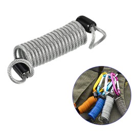 M METERXITY 3 Pack Disc Lock Security Steel Cable - Plastic Coated Spring Reminder Wire Anti-Theft Rope, Apply to Outdoors Protection (2.5mmx1m, Transparent)