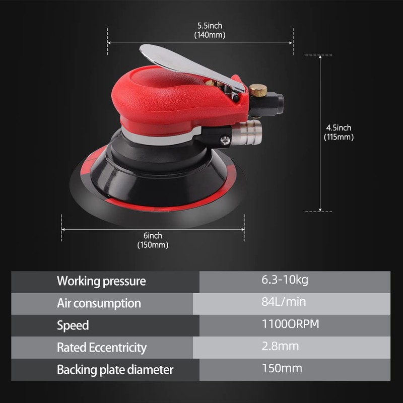 ZFE Random Orbital Sander 5" & 6" Pneumatic Palm Sander