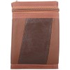 Mens Leather Tri-Fold Wallet/Coin Holder with Key Chain - Brown/Dark