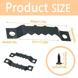 Ruidee 100 PCS Sawtooth Picture Frame Hangers Picture Frames Holder Hooks Double Hole with Screws Wall Hooks for Hanging Art Photo ,Painting ,Home Decoration(Black/JC)