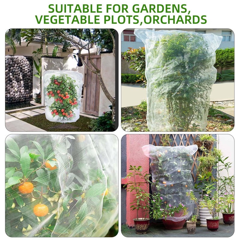 PDGROW Garden Mesh Netting for Plants, 4 Pack Insect Bird