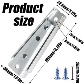 4Pcs Sectional Sofa Connector, Sofa Buckle, Sofa Latch, Diagonal Bolts, Sofa Fixing Bolts, Interlocking Sofa Connector Bracket, Furniture Hardware Accessories, Bed Frame Accessories (120mm, Sliver)