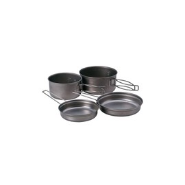 Snow Peak Multi Compact Cook Set, Japanese Titanium, Ultralight and Compact for Camping and Backpacking, Made in Japan, Lifetime Product Guarantee, Silver,15x7.5cm | 12.5x7cm | 15x3cm | 13x3cm
