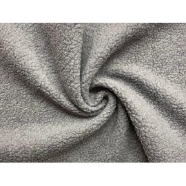 Faux Sherpa Fleece Sheepskin Fabric Material Grey 1Mtr