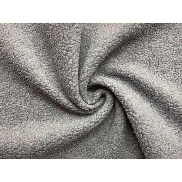 Faux Sherpa Fleece Sheepskin Fabric Material Grey 1Mtr