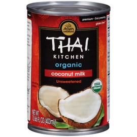 Thai Kitchen Organic Gluten Free Unsweetened Coconut Milk, 13.66 oz (Pack of 5)