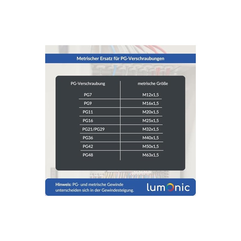 Lumonic 10 x Cable Gland M16 PG9 IP67 Metric D5-9
