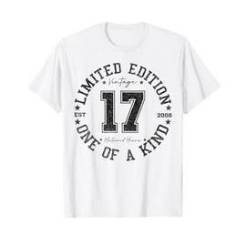 17 Year Old Gifts Vintage 2008 Limited Edition 17th Birthday T-Shirt