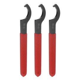 uxcell 3pcs C Hook Spanner Wrench for Lathe Clamping 28-32mm Collet Chuck Nut with Red Non-slip Handle