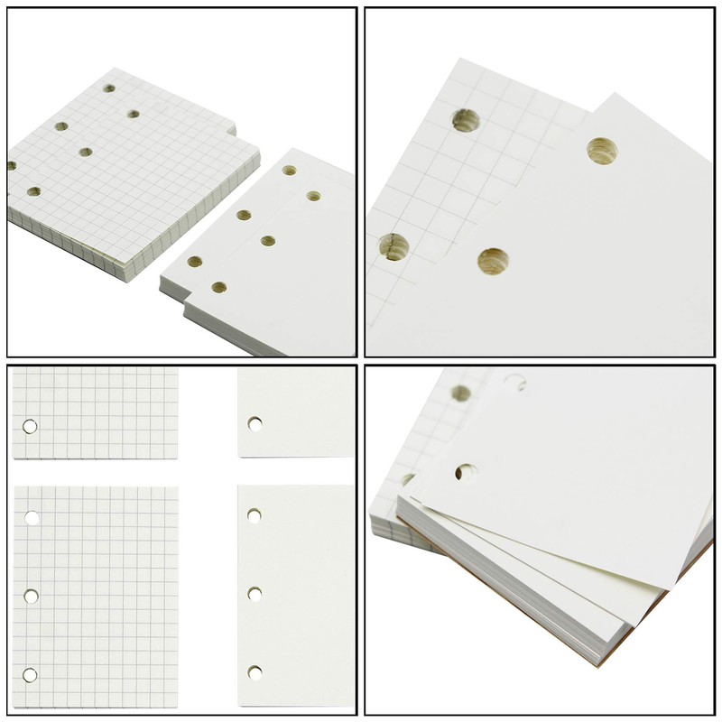 4 PCS Mini 3-Ring Binder Covers Notebook Refiller Insert Paper,2