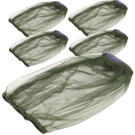 Mikinona 5Pcs Portable Beekeeper Net Hat Lightweight Breathable Fishing Hat with Wide Brim Outdoor Mosquito Protection for Camping Travel and Fishing Activities Olive Green