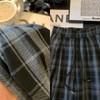 Grunge Lounge Pants Vintage Clothes Goth Emo Plaid (Grey2, L,