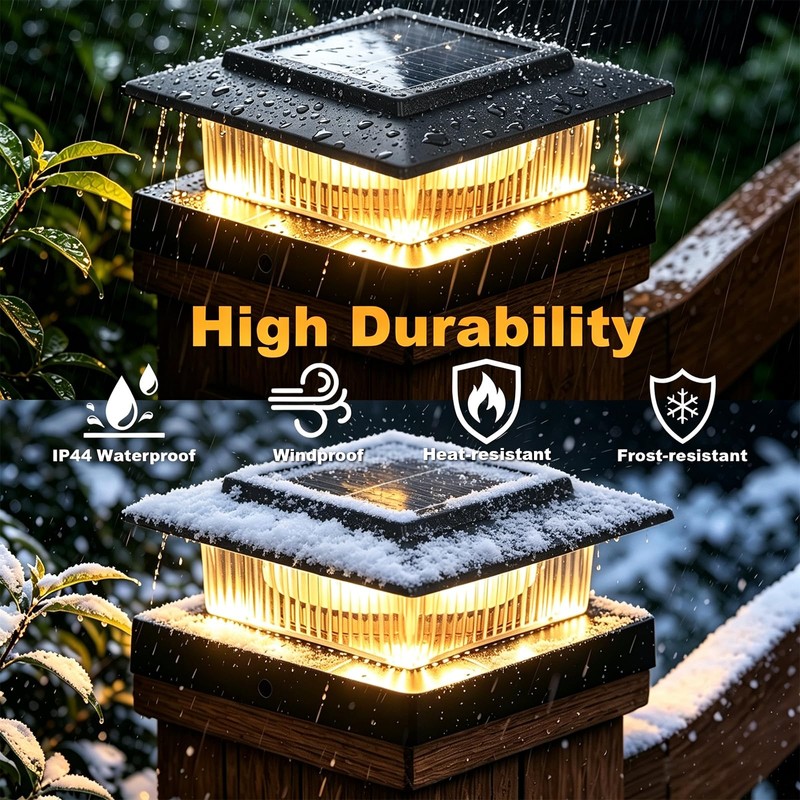 4x4 Solar Post Cap Lights,13 Lighting Modes 8 LED Post