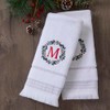 SKL Home Christmas/Winter Wreath Monogram Hand Towel M 2pc Set