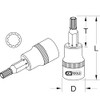 1/2 Inch Bit Socket XZN, M18, 55 mm
