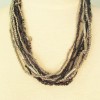 Handmade 20" Short Multi Black Silver Color Handmade Seed Bead