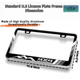 2 Pack Tri-Color 3 Colors Offroad Mountain Aluminum License Plate Frames Holder Compatible with Tacoma 4Runner Tundra Rav4 Highlander Sequoia (4X4 GW)
