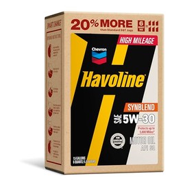 Havoline Motor Oil 5w30 High Mileage Synthetic Technology Smart Change Engine Oil, 5W-30, 6 Quarts, Pack of 1