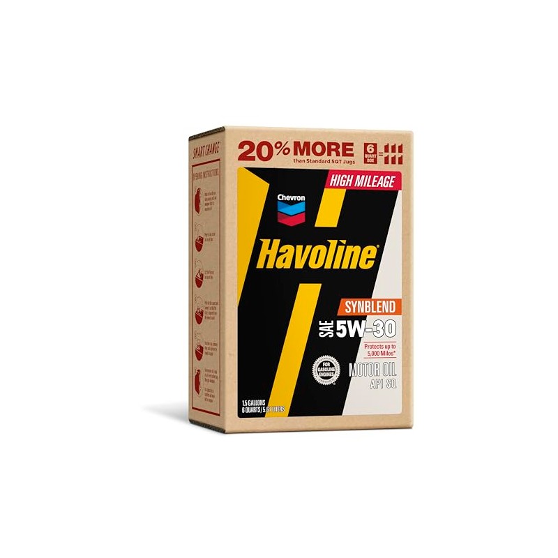 Havoline Motor Oil 5w30 High Mileage Synthetic Technology Smart Change