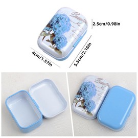 CCUUHJ 8Pcs Mini Flower Tin Trinket Jewelry Organizer Storage Box Decorative Boxes Small Metal Tins with Hinged Lids Portable Box Containers Gift for Mother (Flower 02)