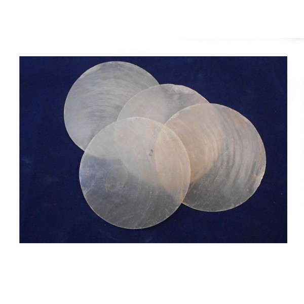 10 Capiz Shells White Round 3" (76 mm) No Holes