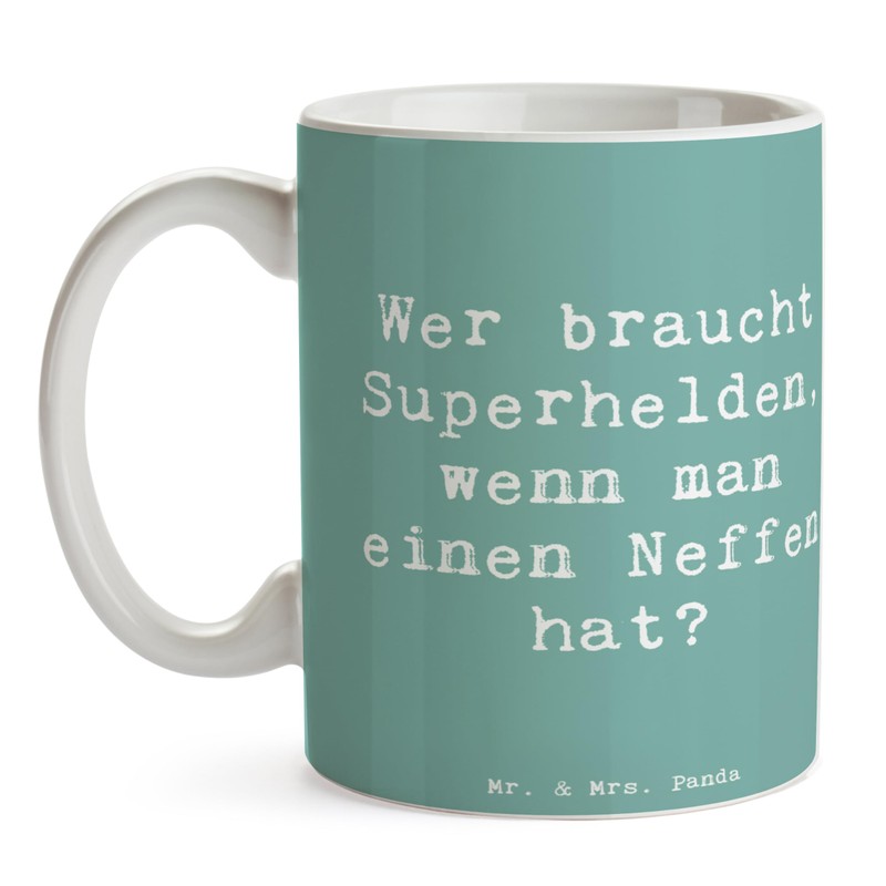 Mr. & Mrs. Panda Tasse Spruch Neffe Held - Geschenk,