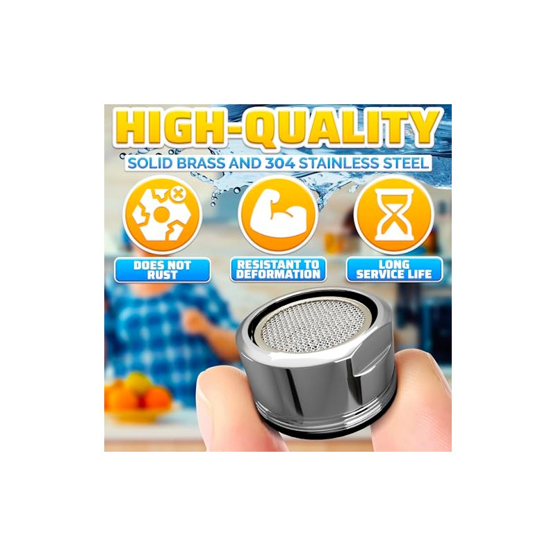 4Pcs Bathroom Faucet Aerator Replacement Set 15/16" 24mm, 2.2 GPM