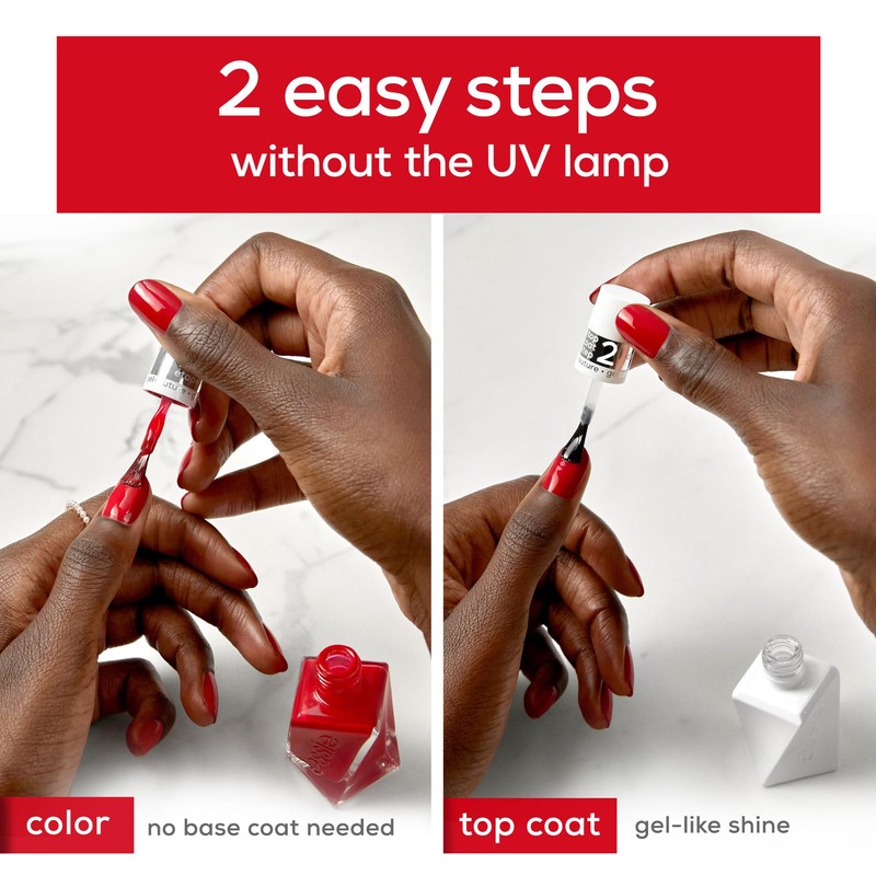 essie Gel Couture Nail Polish, Long-Lasting Scarlet Red Nail Polish,