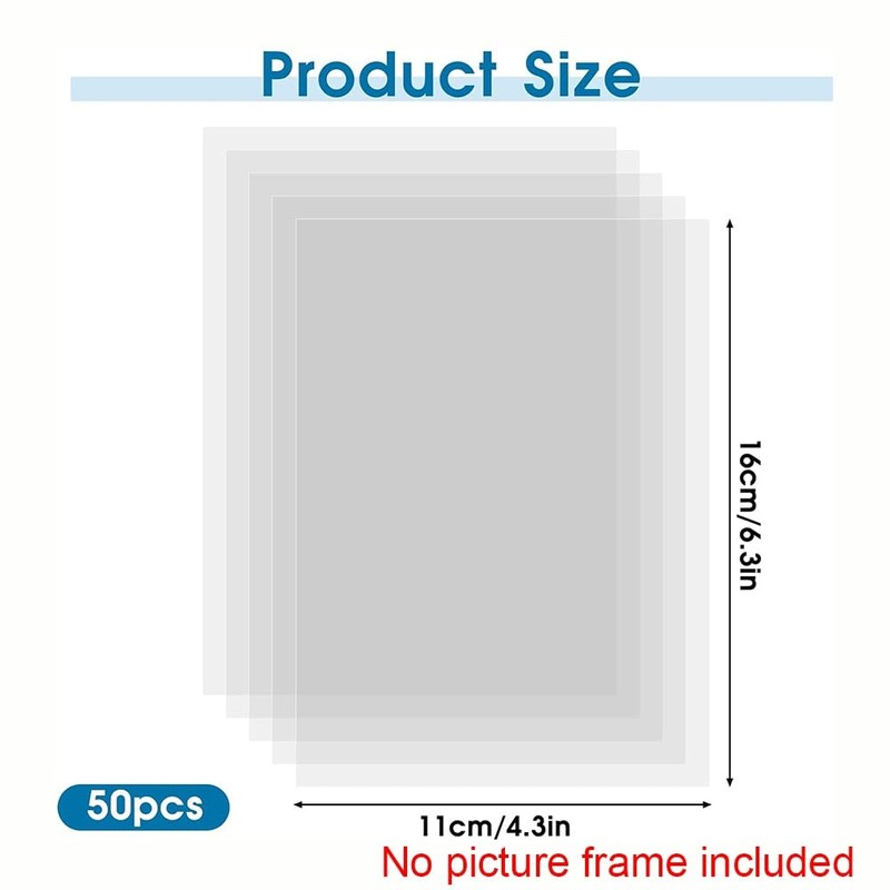 Lyaciomn 50PCS Acetate Sheets Clear Acetate Sheets Plastic Heat, 4.3x6.3inchBlank