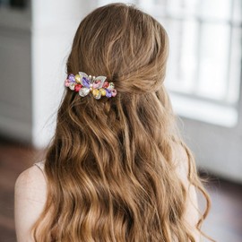 Colorful Butterfly Hair Clips for Women Vintage crystal Butterfly Hair Clips Bridal Hair Clips Sparkly Metal Snap Hair Clip Butterflies Hair Clips Headpieces Accessories for Women (Colorful, One size)