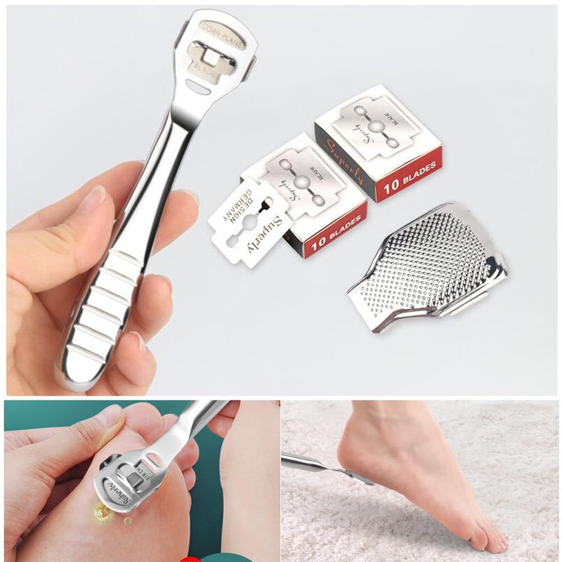 Samcos Exfoliating Sharpener, Cleaning Blade 1 Set, Stainless Steel Cutter,