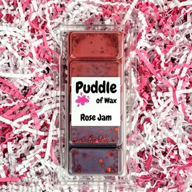 Puddle of Wax - Rose Jam Soy Wax Melt Snap Bar - 50g - Floral Scent - Vegan Friendly - Made in the UK
