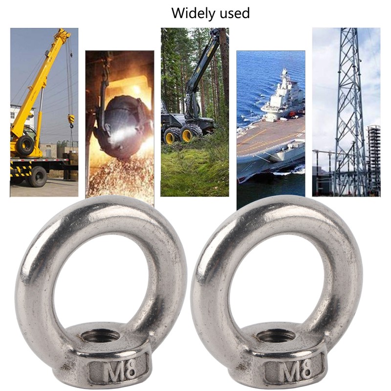 10Pcs Lifting Eye Nut Stainless Steel Ring Shape Fastener Tools