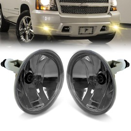 Nioboee 2Pcs Fog Lights Compatible With 2007-2014 Chevy Suburban/Tahoe/Avalanche/Camaro/Yukon/Yukon XL, 2015-2016 Colorado, 2015-2017 Silverado/GMC Acadia/Sierra w/Bulbs 1 Pair of Fog Lights (Smoked)