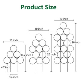 IA Garden Trellis for Climbing Plants Indoor,4 Pack Stackable Garden Trellis for Potted Plant Support, 15.7 Inch Small Houseplant Metal Wire Trellis for Vine Ivy Rose Plant Trellis (Black)