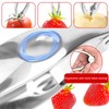 Strawberry Huller, 304 Stainless Steel Fruit Stem Remover with Safety