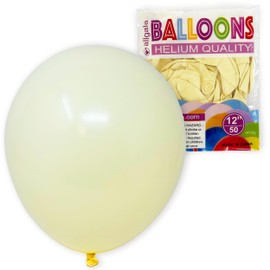 Allgala 50 PC 12" Helium Grade Premium Latex Balloons with Faded Old Vintage Color-Retro Yellow-BL52943