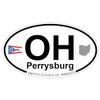 US Decal, Inc. Perrysburg, Ohio Oval Sticker with State Flag