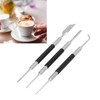 JOROBURO 3Pcs/Set Coffee Art Pen, Stainless Steel Coffee Latte Needle