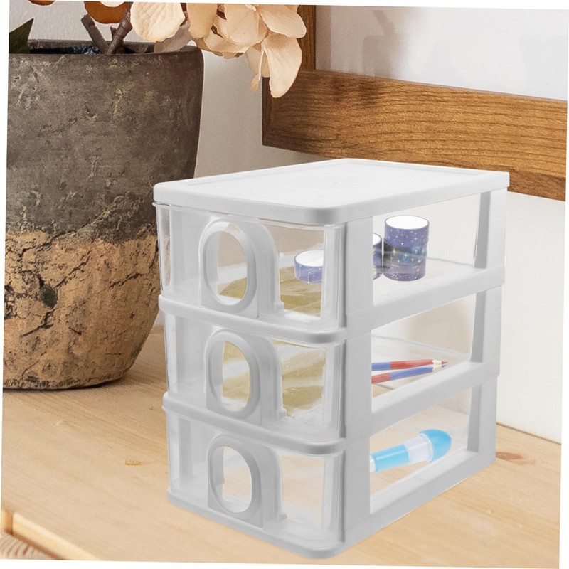 Levemolo Storage Organizer for Office Transparent Desk Organizer Box Compact
