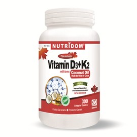 NUTRIDOM Vitamin D3 1,000 IU + K2 120 mcg (300 Softgels)