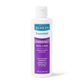 Medline Remedy Essentials Moisturizing Body Lotion, Unscented, 8-oz Flip-Top Bottle