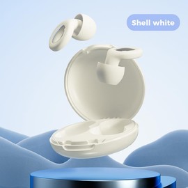 Ear Plugs for Sleeping, 30dB Reusable Noise Cancelling Ear Plugs for Travel, Focus, Work, Sleep Silicone Hearing Protection Earplugs, with 8 Ear Tips, with Storage Case and Lanyard (White)