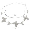 LUX ACCESSORIES Silvertone Crystal Rhinestone Butterfly Hair Vine with Bobby