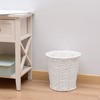 Zuvo Round Wicker Waste Paper Bin and Basket- Rubbish Basket