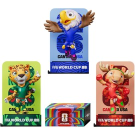 2026 North American Summer Soccer Tournament Mascot Collectible Figurine Set - 3-Piece Miniature Toy Statue Pack Maple Zayu Clutch - Cheerful Fan Display Souvenirs