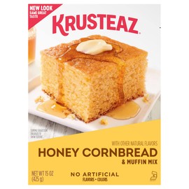 Krusteaz Honey Cornbread and Muffin Mix - No Artificial Colors or Flavors 15 Ounce (Pack of 4)