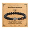 Eaciy First Communion Gifts for Boys, Dainty Cross Bead Bracelets